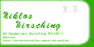 miklos wirsching business card